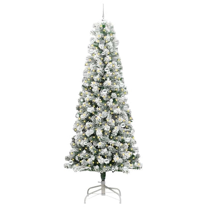 Artificial Hinged Christmas Tree Green and White 240 cm