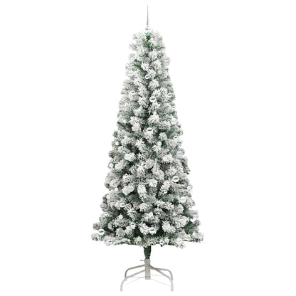 Artificial Hinged Christmas Tree Green and White 240 cm