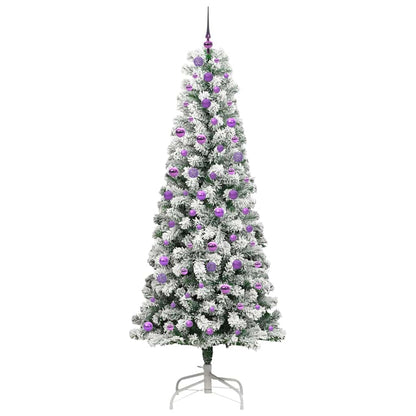 Artificial Hinged Christmas Tree Green and White 240 cm