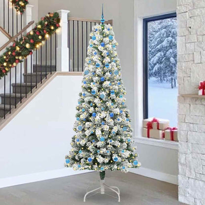 Artificial Hinged Christmas Tree Green and White 240 cm