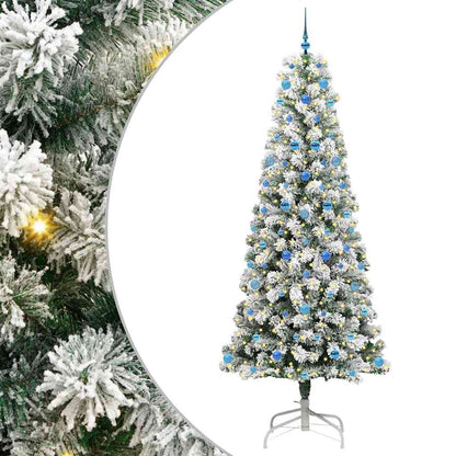 Artificial Hinged Christmas Tree Green and White 240 cm