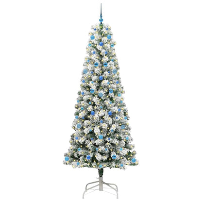 Artificial Hinged Christmas Tree Green and White 240 cm
