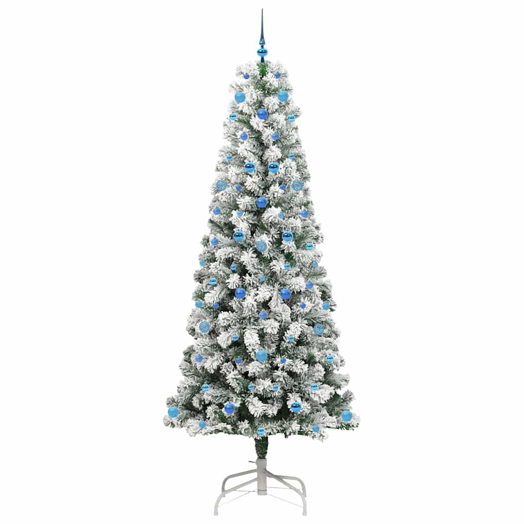 Artificial Hinged Christmas Tree Green and White 240 cm