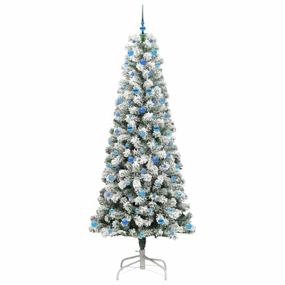 Artificial Hinged Christmas Tree Green and White 240 cm
