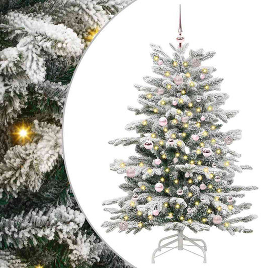 Artificial Hinged Christmas Tree White 150 cm PE and PVC