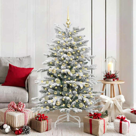 Artificial Hinged Christmas Tree White 150 cm PE and PVC