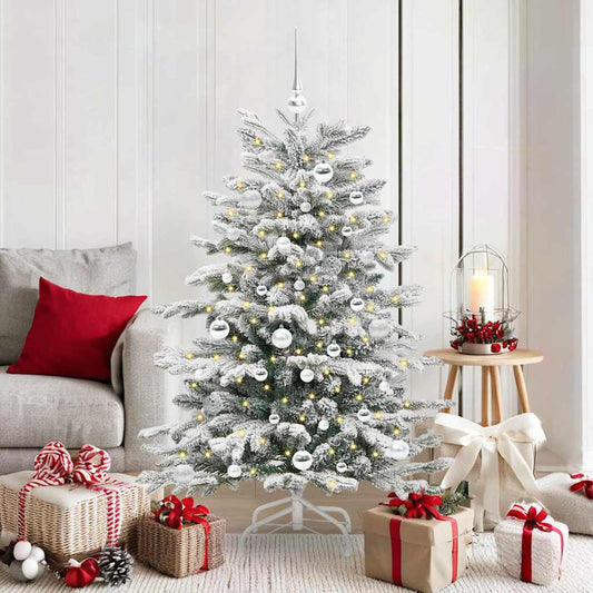 Artificial Hinged Christmas Tree White 150 cm PE and PVC