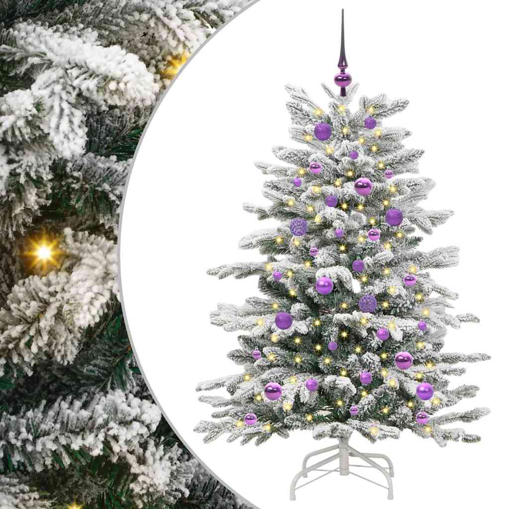 Artificial Hinged Christmas Tree White 150 cm PE and PVC