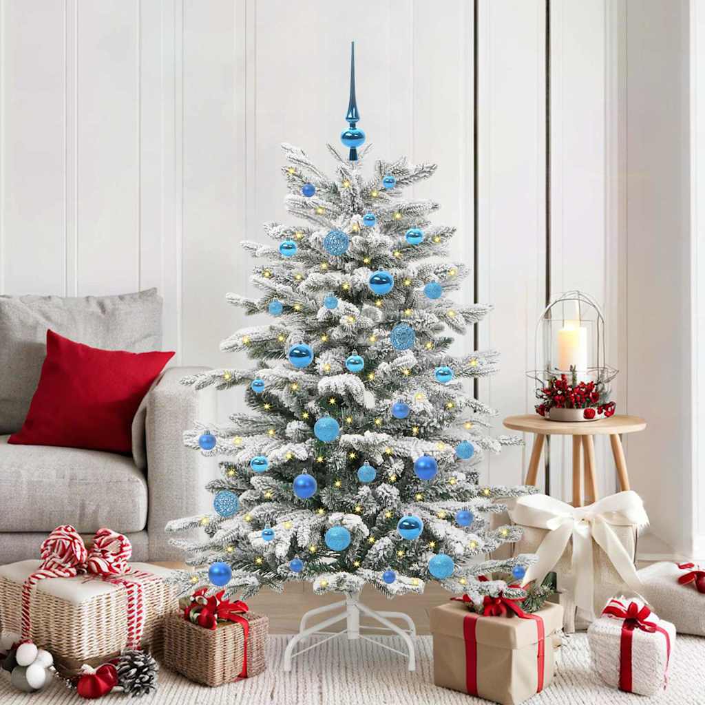 Artificial Hinged Christmas Tree White 150 cm PE and PVC