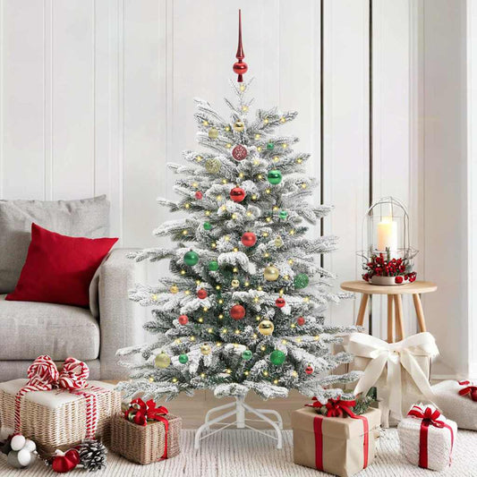 Artificial Hinged Christmas Tree White 150 cm PE and PVC