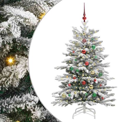 Artificial Hinged Christmas Tree White 150 cm PE and PVC