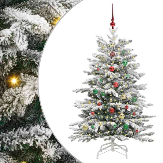 Artificial Hinged Christmas Tree White 150 cm PE and PVC