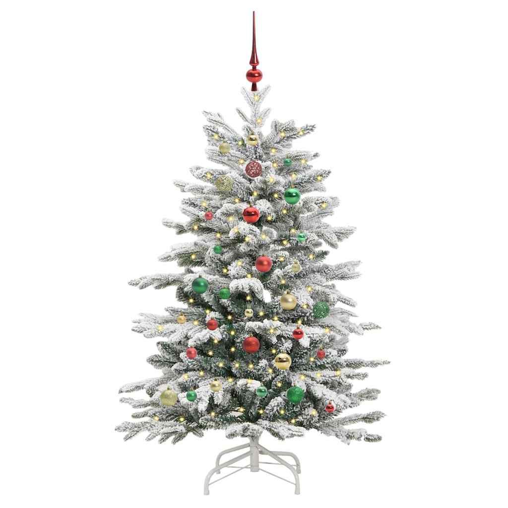 Artificial Hinged Christmas Tree White 150 cm PE and PVC