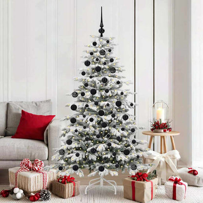 Artificial Hinged Christmas Tree White 180 cm PE and PVC
