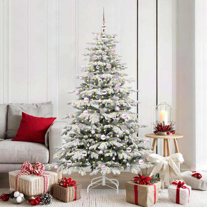 Artificial Hinged Christmas Tree White 180 cm PE and PVC