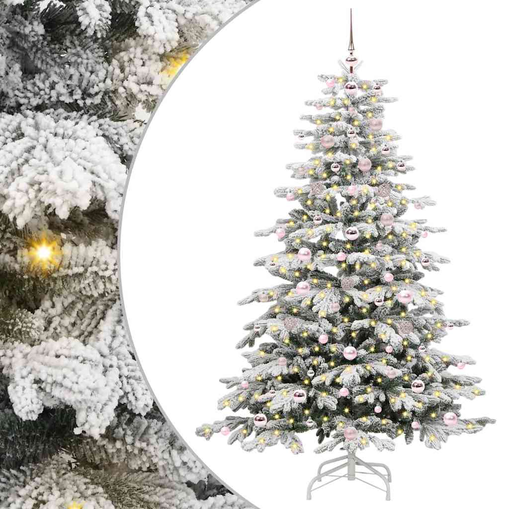 Artificial Hinged Christmas Tree White 180 cm PE and PVC