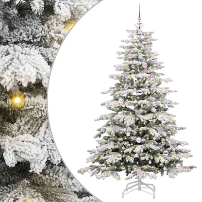 Artificial Hinged Christmas Tree White 180 cm PE and PVC