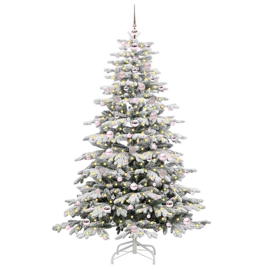 Artificial Hinged Christmas Tree White 180 cm PE and PVC