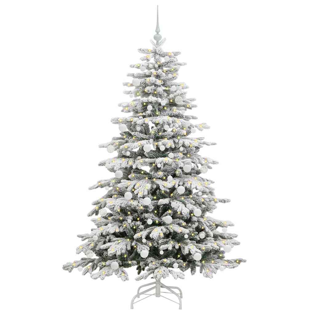 Artificial Hinged Christmas Tree White 180 cm PE and PVC