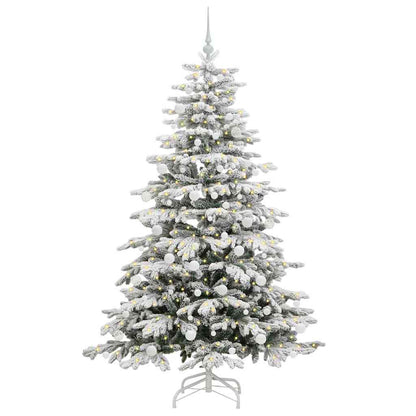 Artificial Hinged Christmas Tree White 180 cm PE and PVC