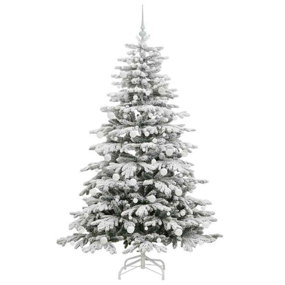 Artificial Hinged Christmas Tree White 180 cm PE and PVC