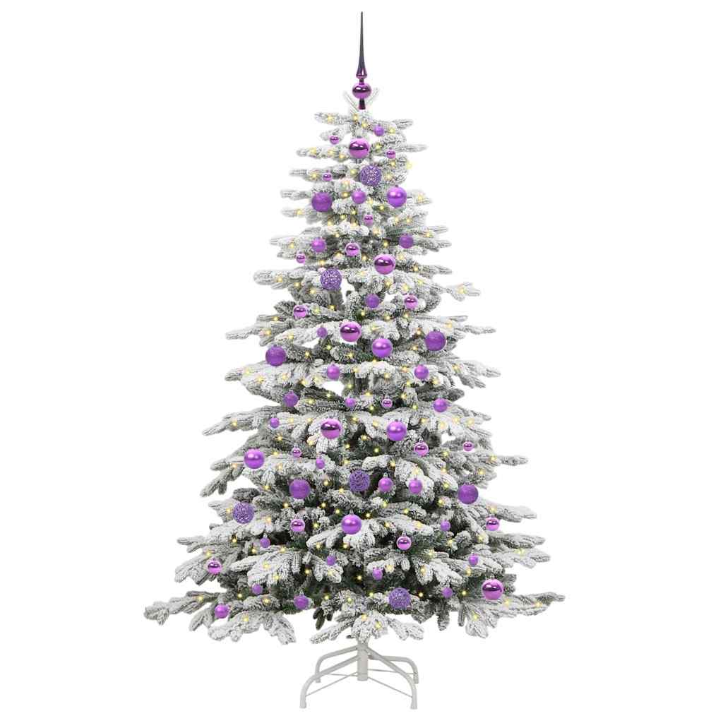 Artificial Hinged Christmas Tree White 180 cm PE and PVC