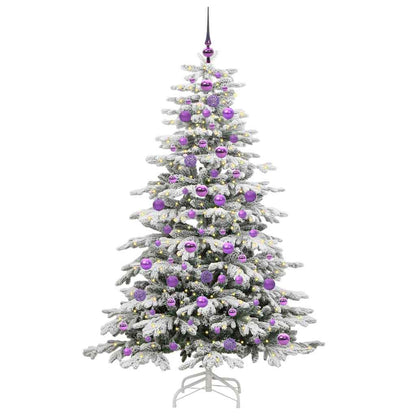 Artificial Hinged Christmas Tree White 180 cm PE and PVC