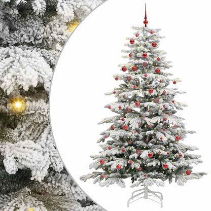 Artificial Hinged Christmas Tree White 210 cm PE and PVC