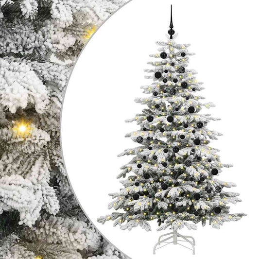 Artificial Hinged Christmas Tree White 210 cm PE and PVC