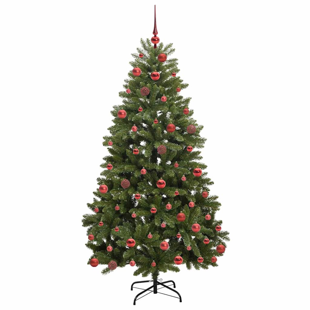 Artificial Hinged Christmas Tree 180 cm 300 LEDs Warm White PVC