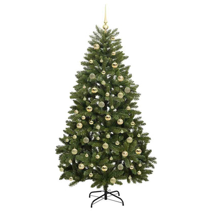 Artificial Hinged Christmas Tree 180 cm 300 LEDs Warm White PVC
