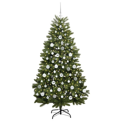 Artificial Hinged Christmas Tree 180 cm 300 LEDs Warm White PVC