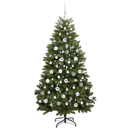 Artificial Hinged Christmas Tree 180 cm 300 LEDs Warm White PVC