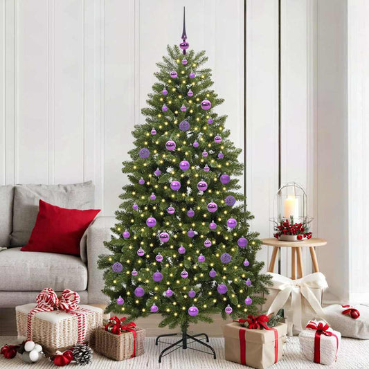 Artificial Hinged Christmas Tree 180 cm 300 LEDs Warm White PVC