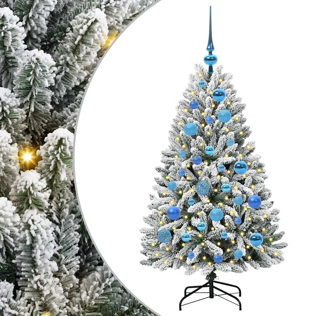 Artificial Christmas Tree Green and White 120 cm PVC and Metal