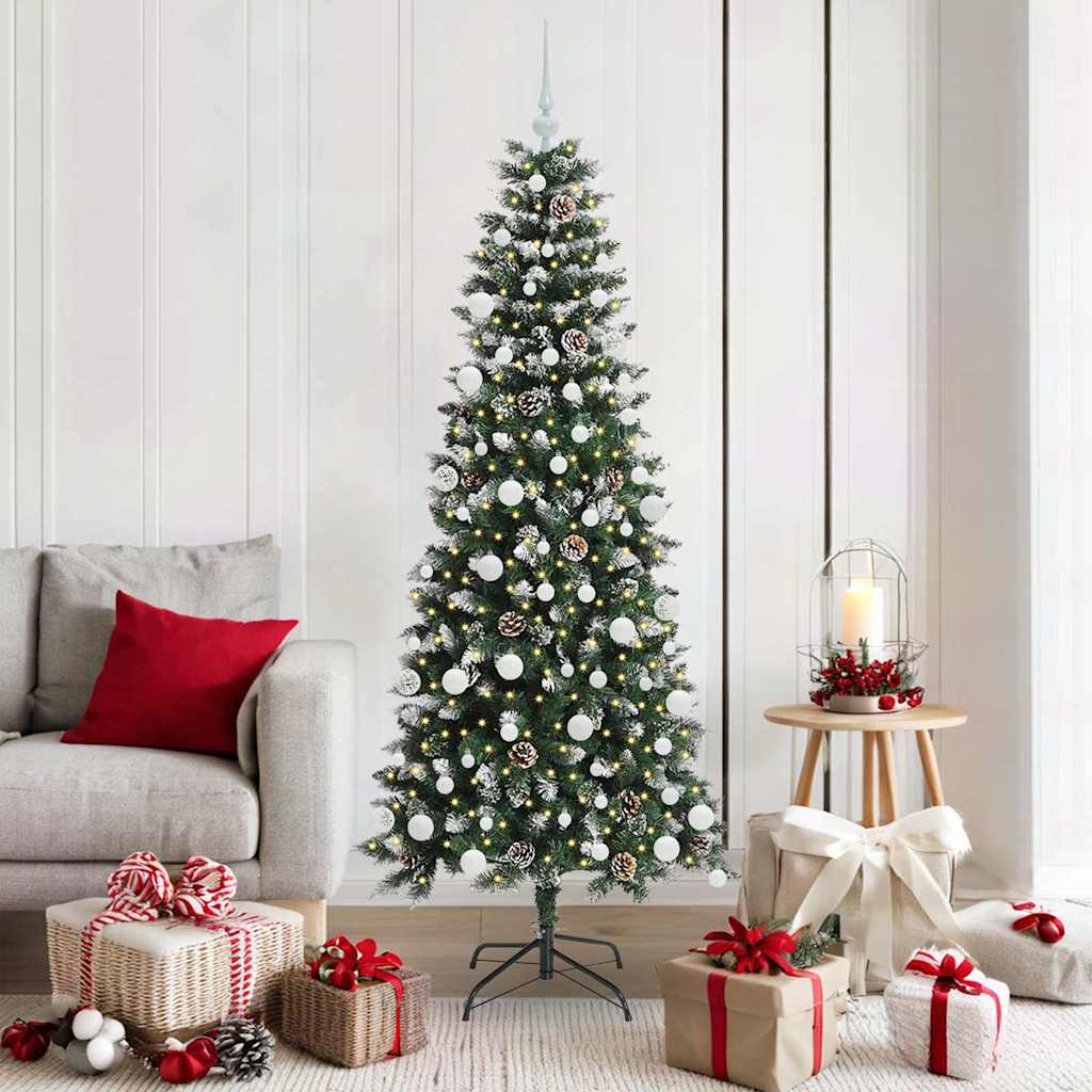 Artificial Christmas Tree with 300 LEDs with Stand Green 180 cm