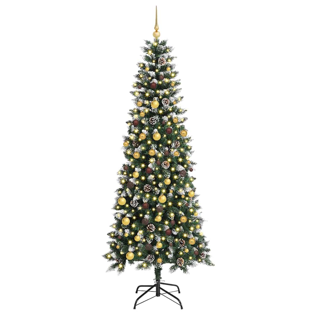 Artificial Christmas Tree with 300 LEDs with Stand Green 210 cm