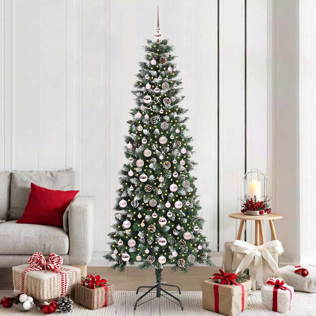 Artificial Christmas Tree with 300 LEDs with Stand Green 210 cm