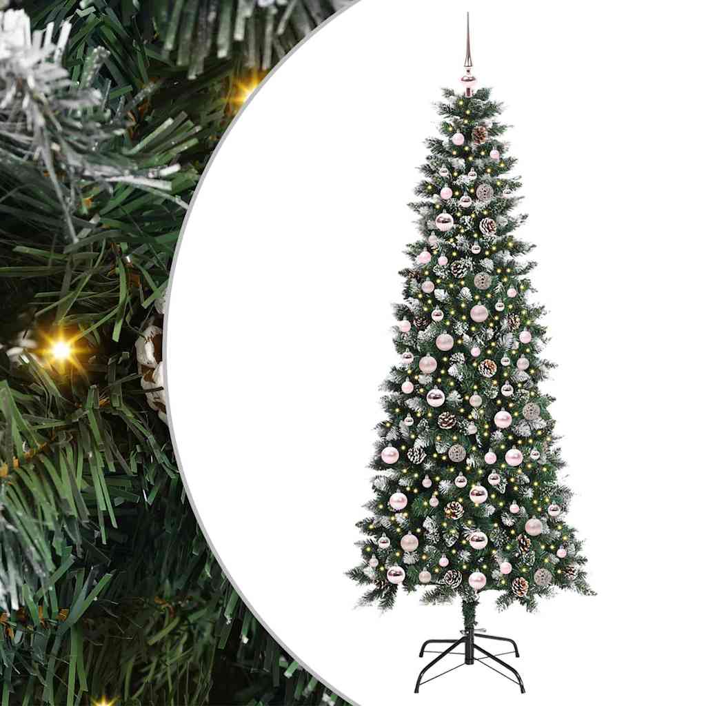 Artificial Christmas Tree with 300 LEDs with Stand Green 210 cm
