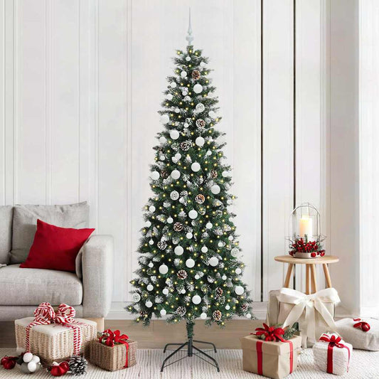 Artificial Christmas Tree with 300 LEDs with Stand Green 210 cm