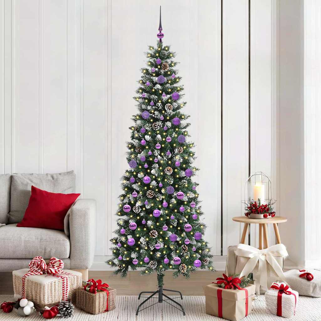 Artificial Christmas Tree with 300 LEDs with Stand Green 210 cm