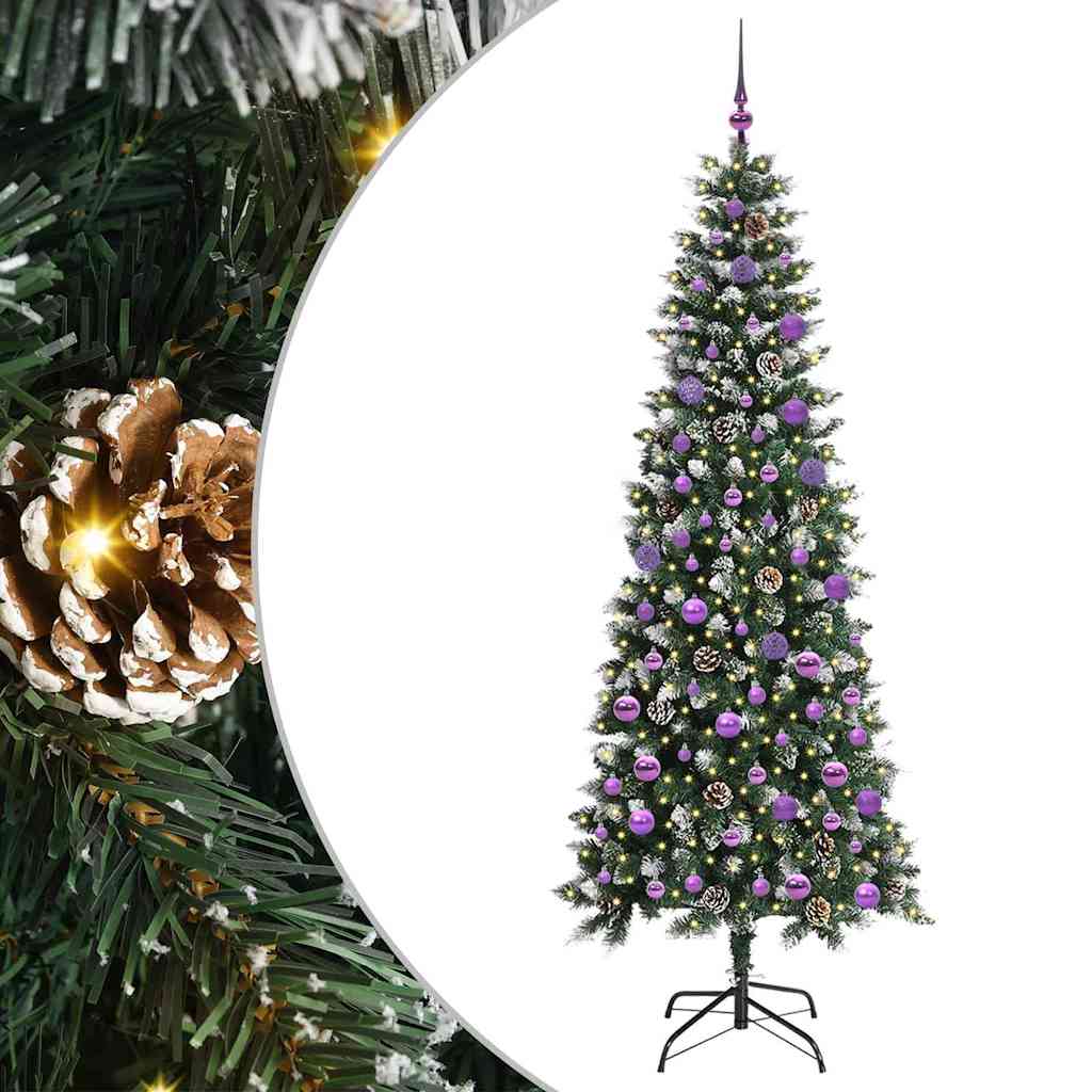Artificial Christmas Tree with 300 LEDs with Stand Green 210 cm