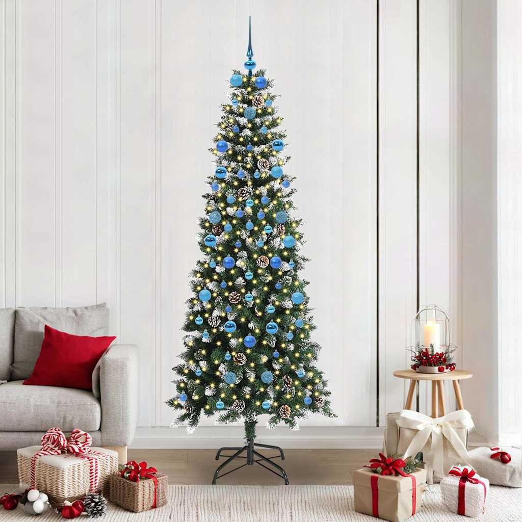 Artificial Christmas Tree with 300 LEDs with Stand Green 210 cm