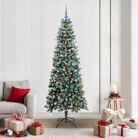 Artificial Christmas Tree with 300 LEDs with Stand Green 210 cm