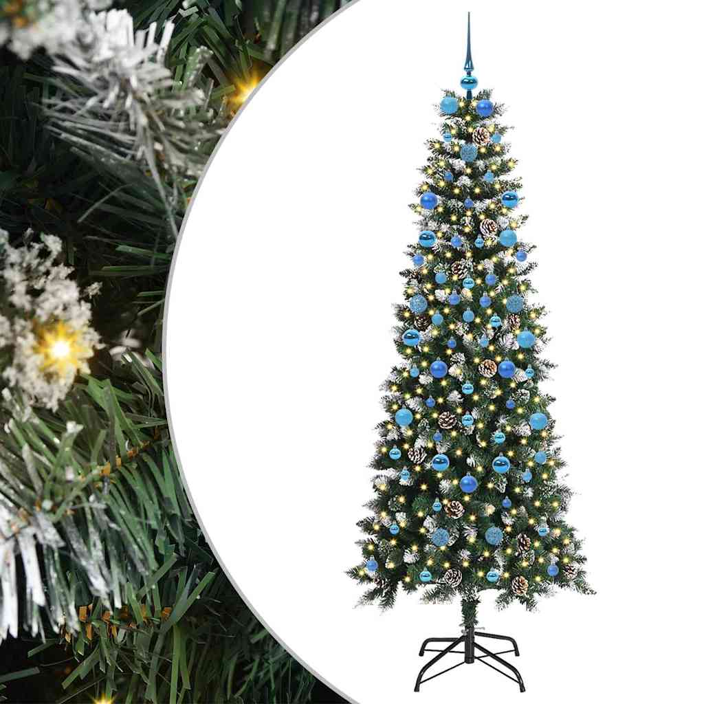 Artificial Christmas Tree with 300 LEDs with Stand Green 210 cm