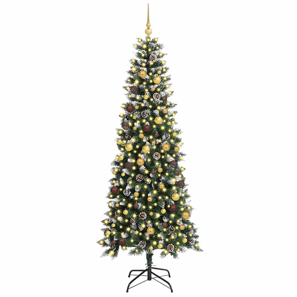 Artificial Christmas Tree with 300 LEDs with Stand Green 240 cm