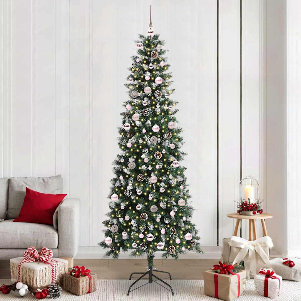 Artificial Christmas Tree with 300 LEDs with Stand Green 240 cm