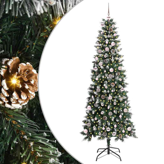 Artificial Christmas Tree with 300 LEDs with Stand Green 240 cm