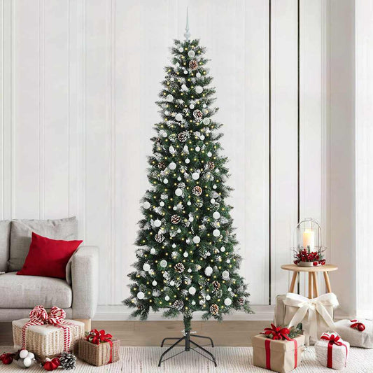 Artificial Christmas Tree with 300 LEDs with Stand Green 240 cm