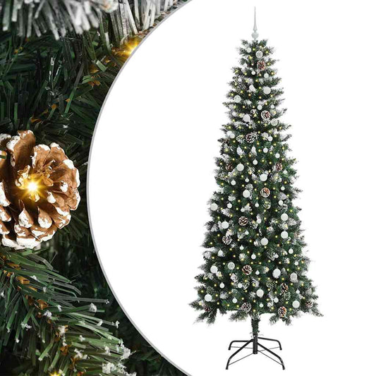 Artificial Christmas Tree with 300 LEDs with Stand Green 240 cm